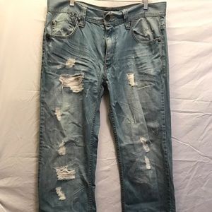 Level7 Mens Distressed Jeans 36 x 34